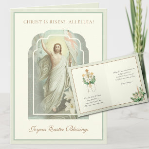 Happy Easter Christ is Risen Prayer  Holiday Card