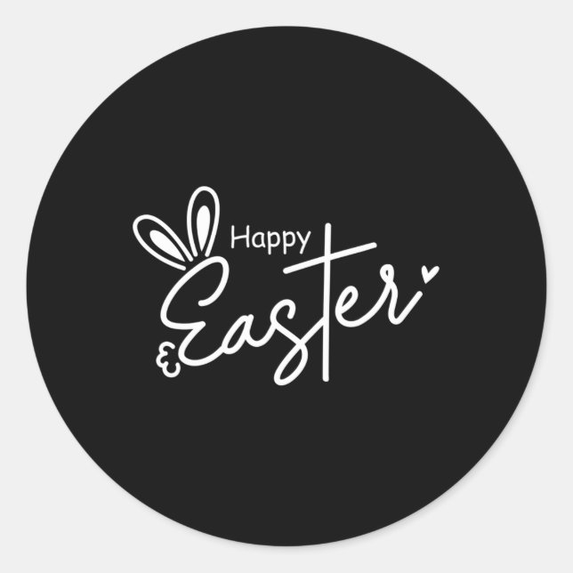 Happy Easter Christian Cross Easter Bunny 1  Classic Round Sticker (Front)