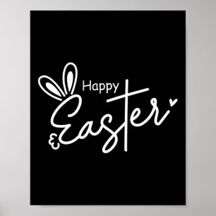 Happy Easter Christian Cross Easter Bunny 1 Poster