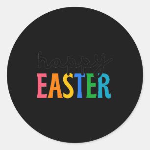 Happy easter classic round sticker