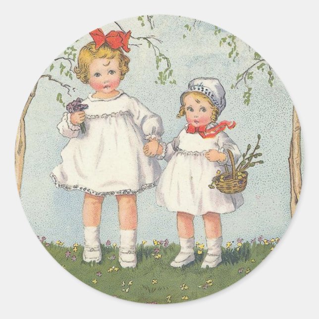 Happy Easter Classic Round Sticker (Front)