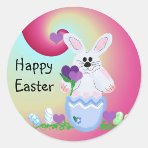 Happy Easter Classic Round Sticker