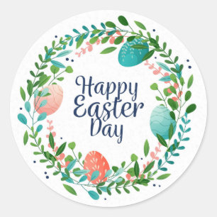 Happy Easter Classic Round Sticker