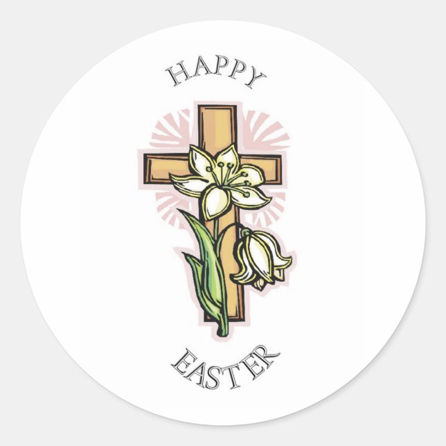 Happy Easter! Classic Round Sticker (Front)