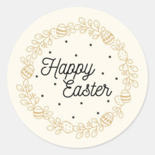 Happy Easter Classic Round Sticker