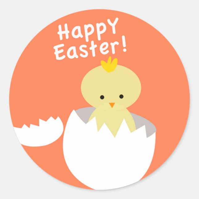 Happy Easter Classic Round Sticker (Front)