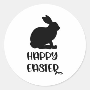 happy easter classic round sticker