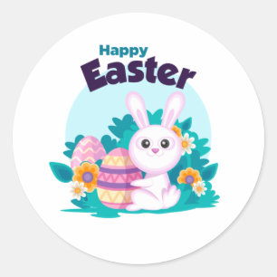 Happy Easter Classic Round Sticker