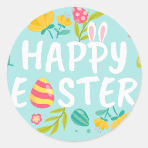 Happy Easter Classic Round Sticker