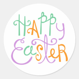 Happy Easter Classic Round Sticker