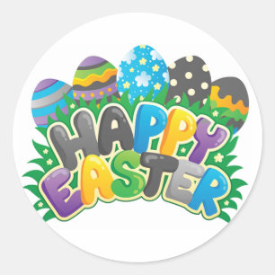 Happy Easter Classic Round Sticker