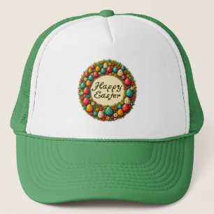 Happy Easter – Classic Wreath Design boné Trucker Hat