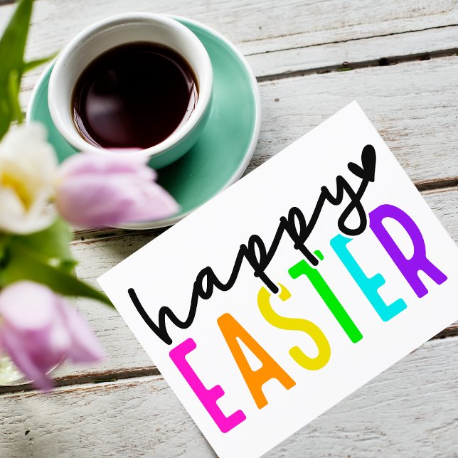 Happy Easter colorful  Holiday Postcard (Creator Uploaded)