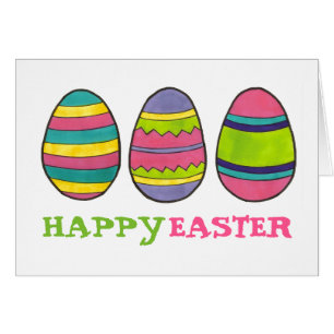Happy Easter Colorful Painted Egg Hunt Eggs