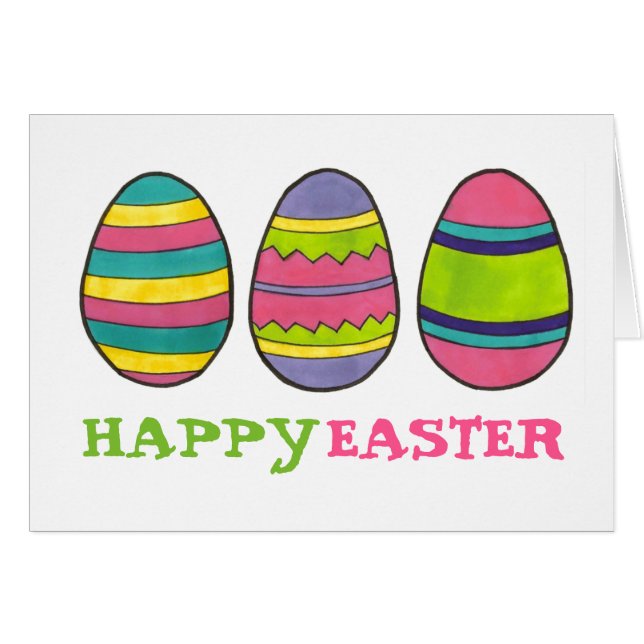 Happy Easter Colorful Painted Egg Hunt Eggs (Front Horizontal)