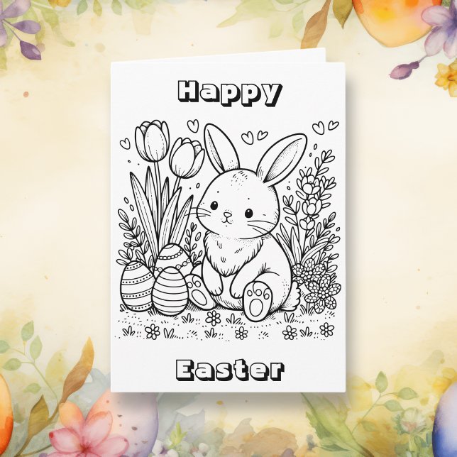 Happy Easter  | Colour Me Page Card (Creator Uploaded)