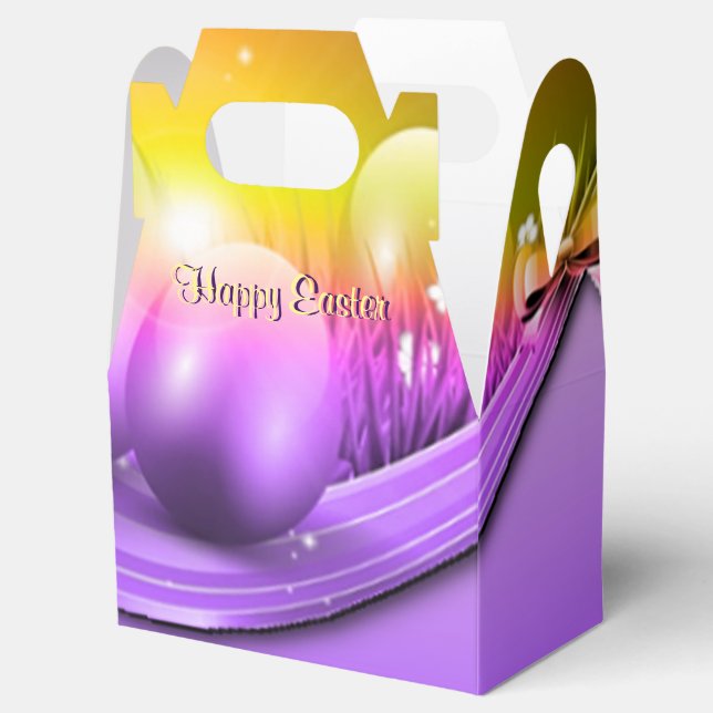 Happy Easter Coloured Eggs Gable Favour Box (Opened)