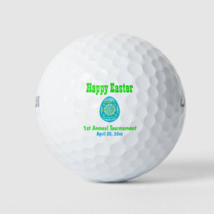 Happy Easter Colourful Blue Egg Tournament Golf Balls