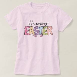 Happy Easter Colourful Bunny Design T-Shirt