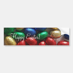 Happy Easter Colourful Chocolate Eggs Photography Bumper Sticker