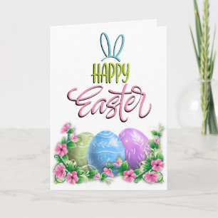 Happy Easter Colourful Easter Egg Holiday Card