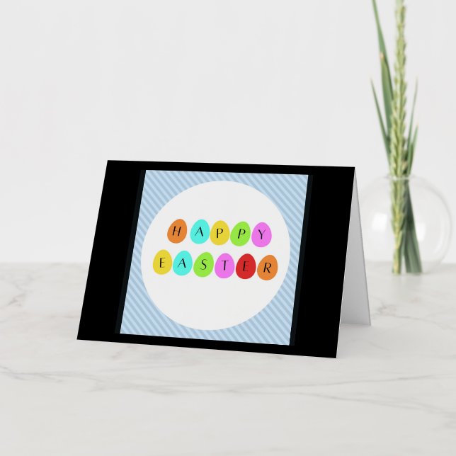 Happy Easter colourful eggs Foil Greeting Card (Front)