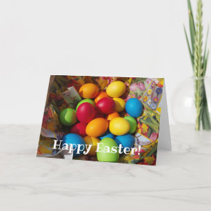 Happy Easter colourful eggs pisanky traditional Card