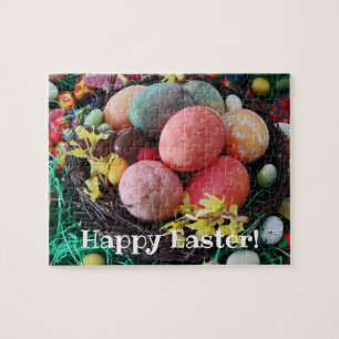 Happy Easter colourful eggs pisanky traditional Ji Jigsaw Puzzle