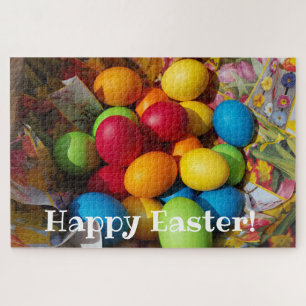 Happy Easter colourful eggs pisanky traditional Jigsaw Puzzle