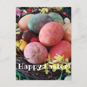 Happy Easter colourful eggs pisanky traditional  Postcard