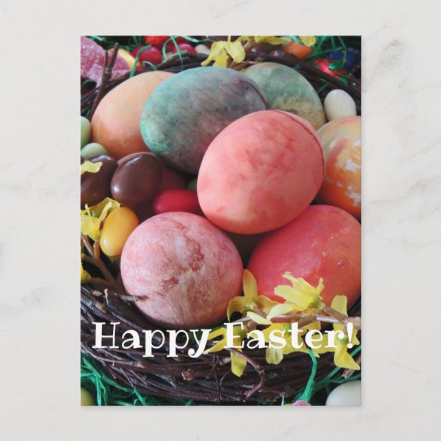 Happy Easter colourful eggs pisanky traditional  Postcard (Front)