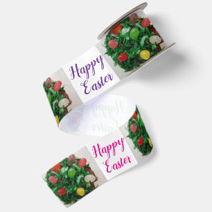 Happy Easter Colourful Jelly Candy Beans 3" Satin Ribbon