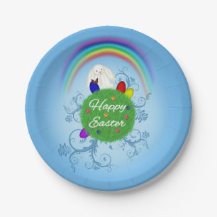 Happy Easter Colourful Planet Paper Plate