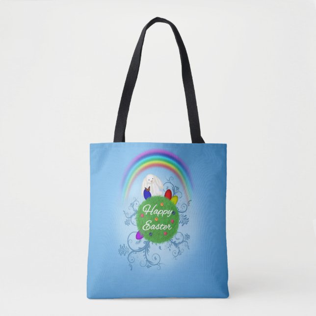 Happy Easter Colourful Planet Tote Bag (Front)