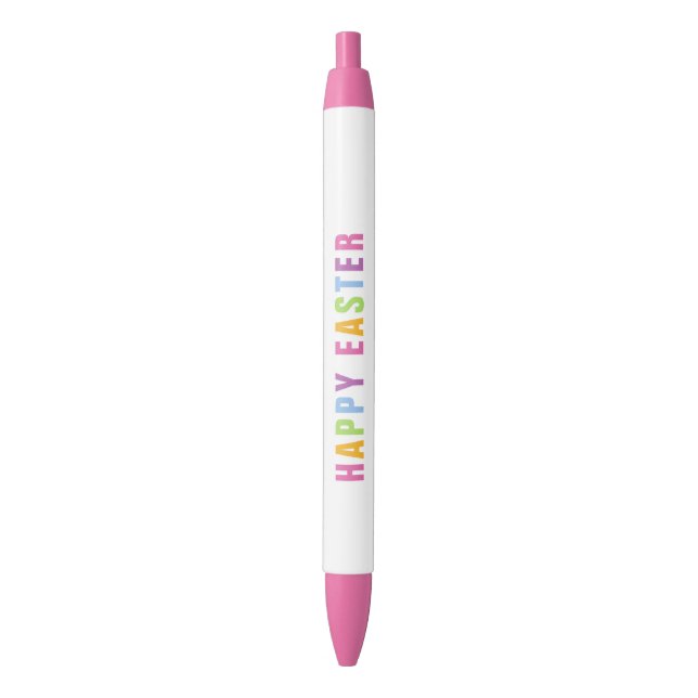 Happy Easter Colourful Rainbow Typography Black Ink Pen (Front Vertical)