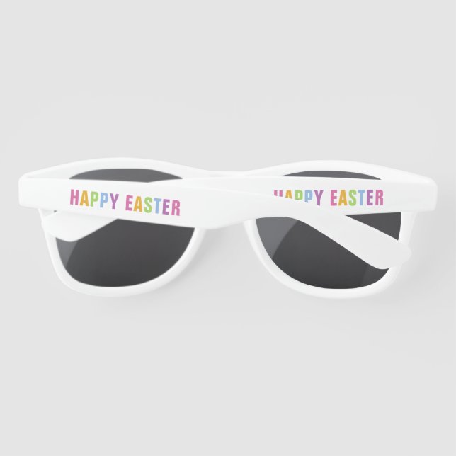 Happy Easter Colourful Rainbow Typography Sunglasses (Back)