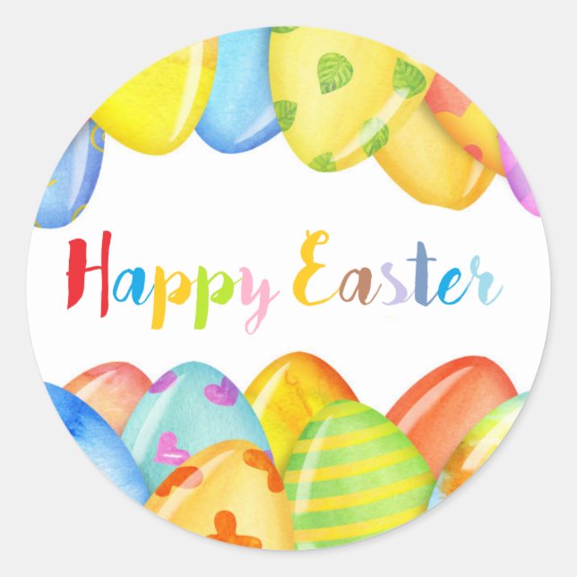 happy Easter colourful stickers (Front)