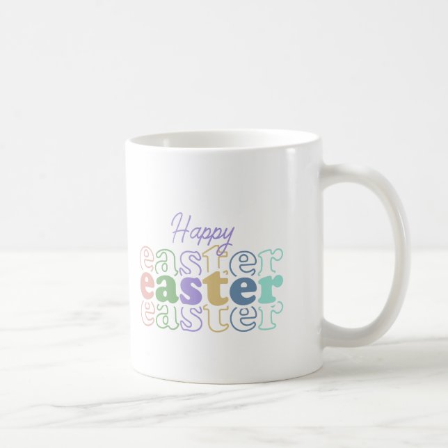Happy Easter Colourful Typography Coffee Mug (Right)