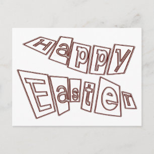 Happy Easter, Colouring Picture Postcard