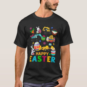 Happy Easter Construction Crane Truck Boys Toddler T-Shirt