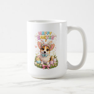 Happy Easter Corgi Mug – Cute Bunny Ears Dog 