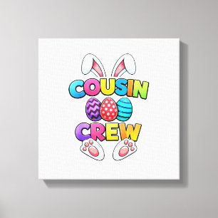 Happy Easter Cousin Crew Bunny Family Matching Eas Canvas Print