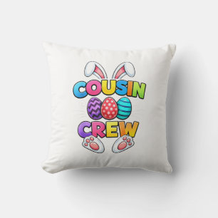 Happy Easter Cousin Crew Bunny Family Matching Eas Cushion