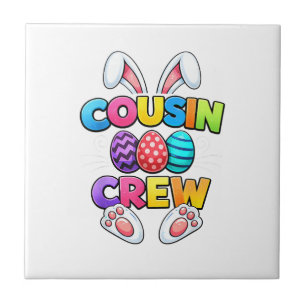 Happy Easter Cousin Crew Bunny Family Matching Eas Tile