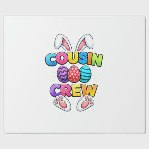 Happy Easter Cousin Crew Bunny Family Matching Eas Wrapping Paper