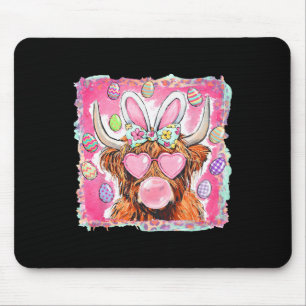 Happy Easter Cow Bunny Ears Bubblegum Pink Girly Mouse Mat