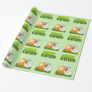 Happy Easter Crazy Bunny Wrapping Paper
