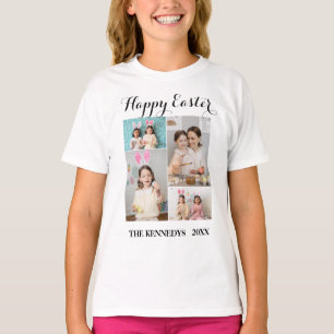 Happy Easter Custom 4 Photo Collage Family easter  T-Shirt