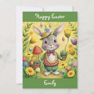 Happy Easter Customisable Bunny First Easter  Holiday Card