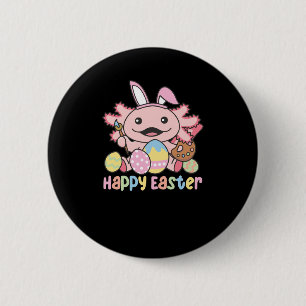 Happy Easter Cute Axolotl Easter With Easter Eggs 6 Cm Round Badge